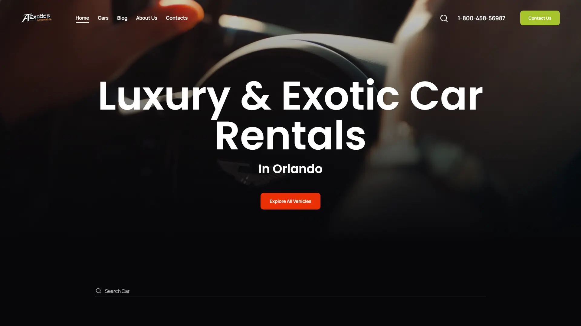 Car rental website design for luxury and sports car rental company Atier Exotics